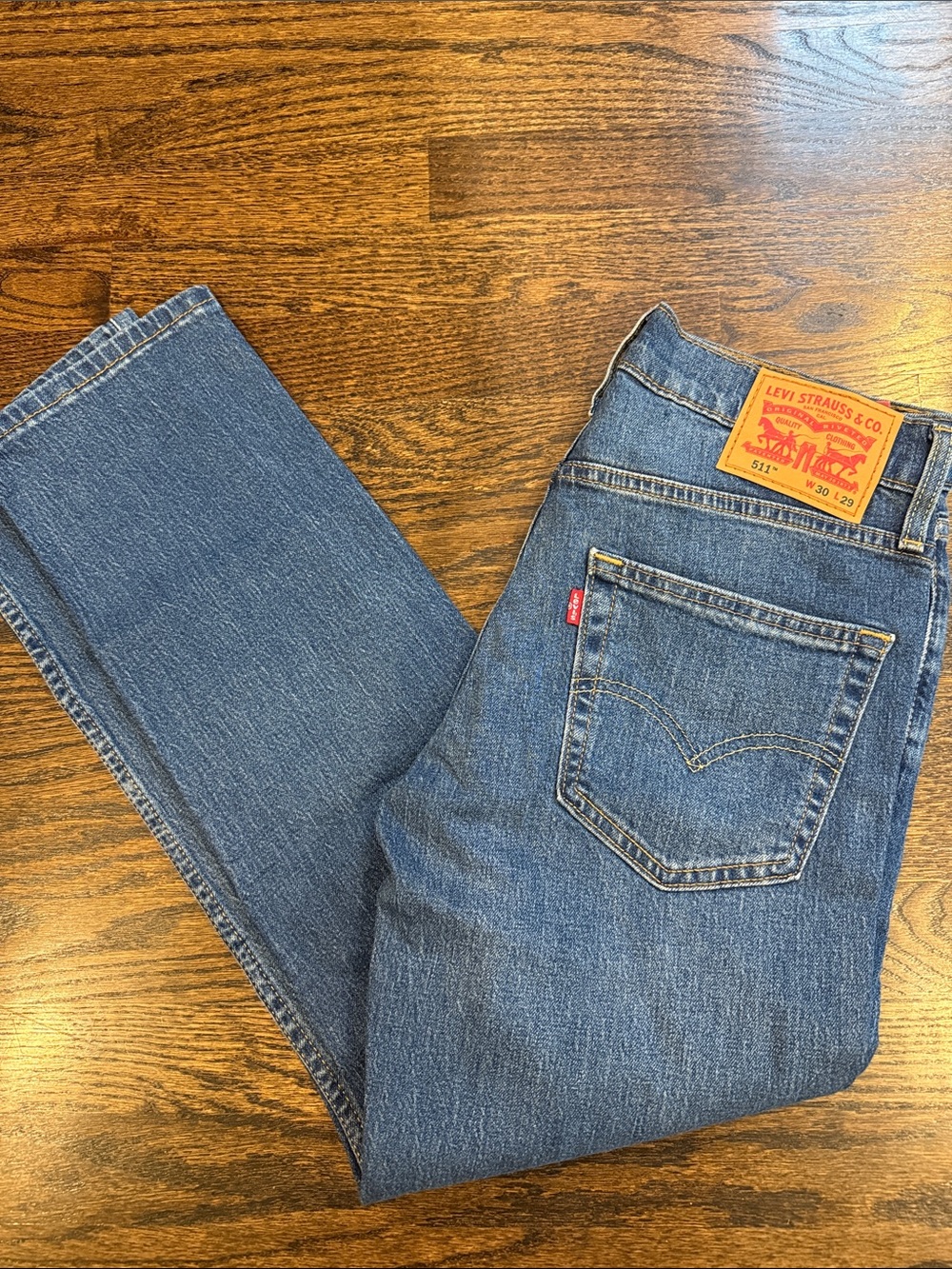 Levi's Men's Blue Straight Leg Jeans 511 30x29 medium wash new